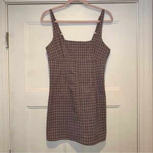 BDG Brown Plaid Mini Dress